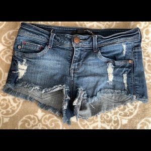 Blue denim shorts